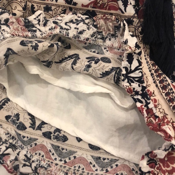 Cotton Candy Off Shoulder Long Sleeve Fall Patriotic Paisley Romper Small - Picture 8 of 8